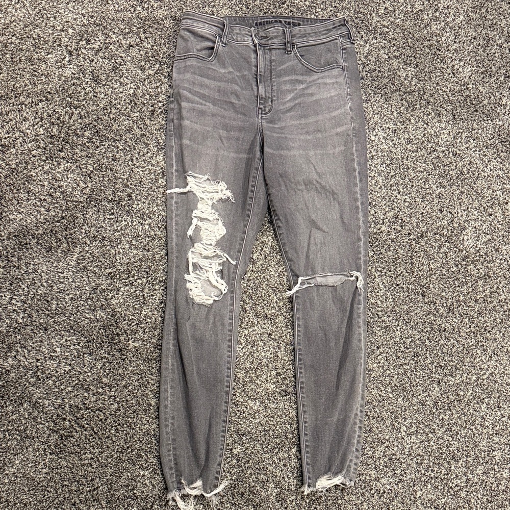 American Eagle Ripped Gray Jeans